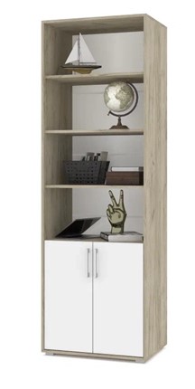 Распашной шкаф О21, Серый дуб - Белый в Первоуральске - изображение