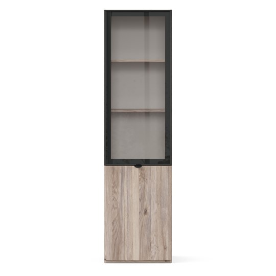 Шкаф-витрина Нео ЛД 541.080.000, Дуб Маувелла/Черный в Первоуральске - изображение 3