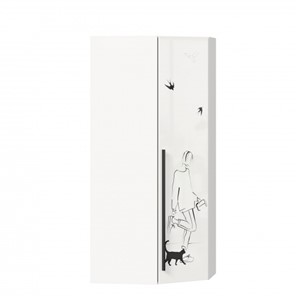 Распашной угловой шкаф Джоли 45 ЛД 535.030, Серый шелк в Каменске-Уральском
