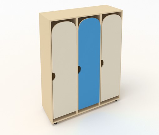Распашной детский шкаф ШГ3 Беж+Мраморный синий в Ревде - изображение