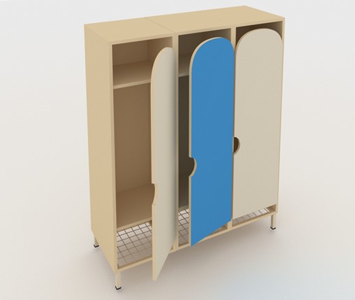 Детский шкаф распашной ШГС3 Беж + Синий в Ревде - изображение