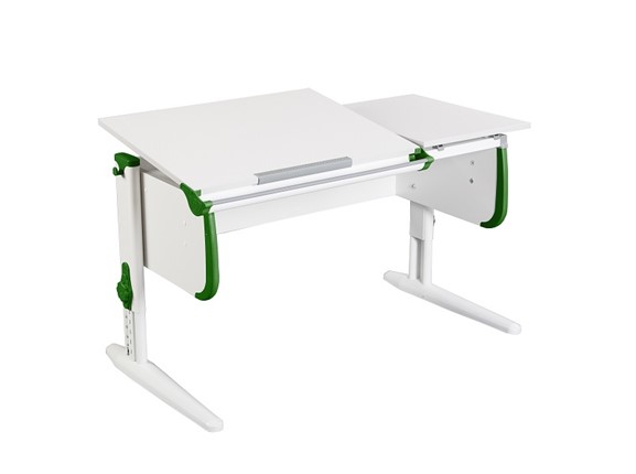 Детский стол-трансформер 1/75-40 (СУТ.25) белый/белый/Зеленый в Невьянске - изображение