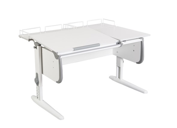 Детский стол-трансформер 1/75-40 (СУТ.25) + Polka_z 1/600 (2шт) белый/белый/Серый в Кушве - изображение