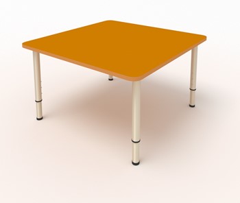 Детский стол 4-местный 80х80 ЛДСП Оранжевый в Ревде