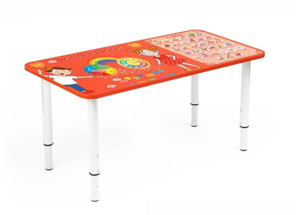 Растущий стол Азбука (Бежевый,Красный,Белый) в Ревде - изображение