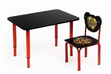 Растущий стол Кузя (Черный с росписью, красный) в Артемовском - предосмотр 1