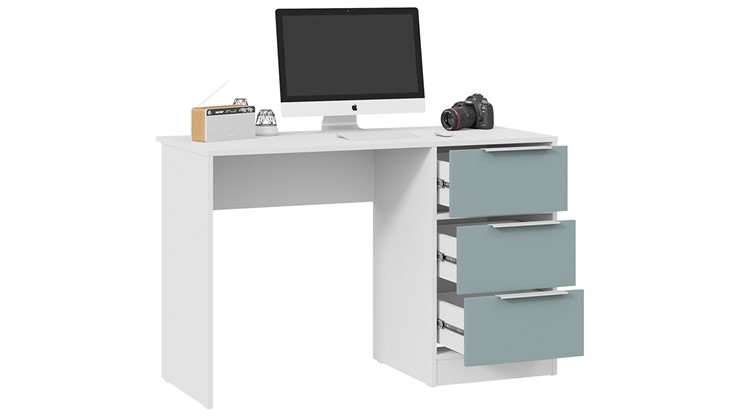 Стол письменный Марли Тип 1 (Белый/Серо-голубой) в Артемовском - изображение 1