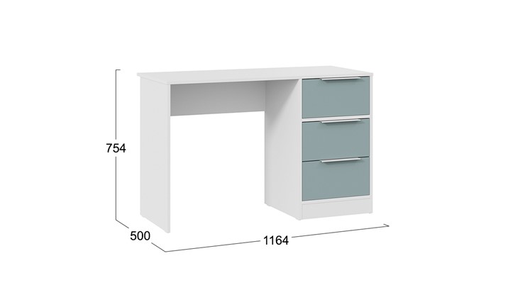 Стол письменный Марли Тип 1 (Белый/Серо-голубой) в Артемовском - изображение 4