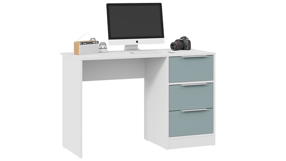 Стол письменный Марли Тип 1 (Белый/Серо-голубой) в Красноуфимске - изображение