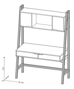 Стол с ящиками высокий POLINI Kids Mirum 1446 Серый / двери Розовые в Ревде - предосмотр 1