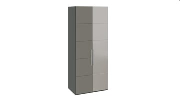 Шкаф распашной Наоми с 1 зеркальной правой дверью, цвет Фон серый, Джут СМ-208.07.04 R в Полевском