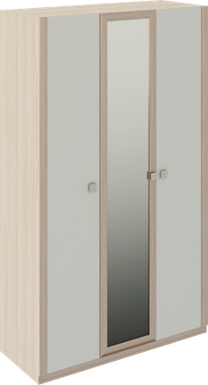 Распашной шкаф Глэдис М23 (Шимо светлый/Белый текстурный) в Новоуральске - изображение