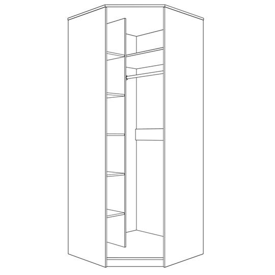 Шкаф угловой с дверью ПАРМА НЕО,  лиственница темная в Красноуфимске - изображение 1