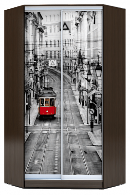 Шкаф угловой 2300х1103, ХИТ У-23-4-77-01, Лондон трамвай, венге аруба в Краснотурьинске - изображение