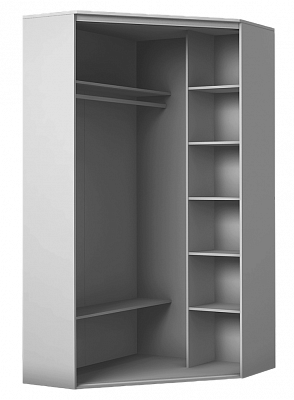 Шкаф угловой 2300х1103, ХИТ У-23-4-66-01, цапля, 2 зеркала, белая шагрень в Ревде - изображение 1