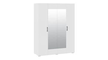 Распашной шкаф 4-х дверный с зеркалом Нео (Белый) в Ирбите