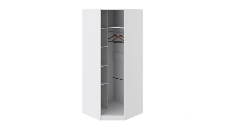 Угловой шкаф Наоми с зеркальной левой дверью, цвет Белый глянец СМ-208.07.07 L в Кушве - изображение 1