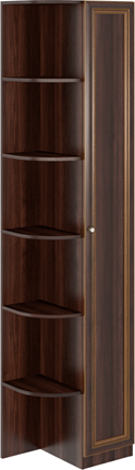 Угловой шкаф-стеллаж Беатрис М14 правый (Орех Гепланкт) в Асбесте - изображение