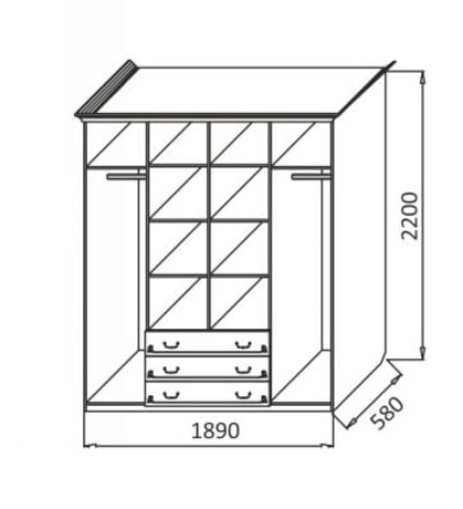 Шкаф Ивушка-5 4-х створчатый с ящиками, цвет Дуб беленый в Первоуральске - изображение 1