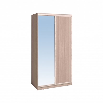 Шкаф 2-х дверный 1200 Домашний Зеркало/ЛДСП, Ясень шимо светлый в Полевском - изображение