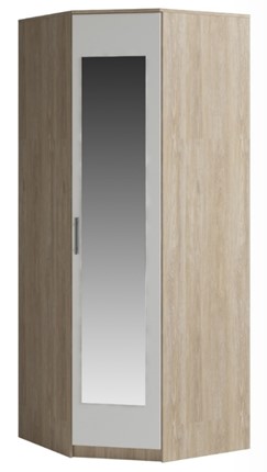 Шкаф Светлана, с зеркалом, белый/дуб сонома в Артемовском - изображение