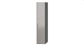 Шкаф распашной Наоми с зеркальной дверью правый, цвет Фон серый, Джут  СМ-208.07.02 R в Первоуральске