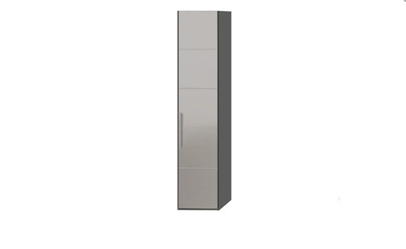 Шкаф распашной Наоми с зеркальной дверью правый, цвет Фон серый, Джут  СМ-208.07.02 R в Ревде - изображение
