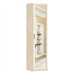 1-створчатый шкаф Александрия с зеркалом ЛД 625.042, Рустика/Кожа Ленто в Ирбите