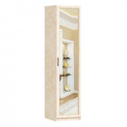 1-створчатый шкаф Александрия с зеркалом ЛД 625.042, Рустика/Кожа Ленто в Ревде - изображение