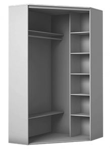 Шкаф угловой с двумя зеркалами, 2400х1103, ХИТ У-24-4-55, венге аруба в Ревде - предосмотр 1