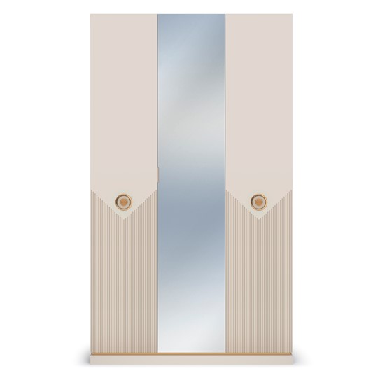 Шкаф 3-х дверный в спальню Капри, с зеркальным фасадом в Тавде - изображение 1