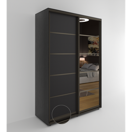 Шкаф 2-х дверный Акцент-Квадро 2-КВ (Эко кожа Версаль) 2303х1200х600, Венге в Первоуральске - изображение