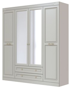 Шкаф четырехдверный в спальню Олимп ШР-4 (Фисташковый) 2 зеркала в Первоуральске