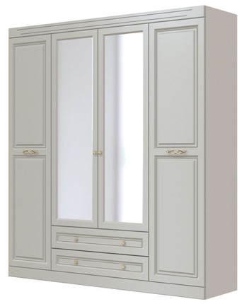 Шкаф четырехдверный в спальню Олимп ШР-4 (Фисташковый) 2 зеркала в Екатеринбурге - изображение
