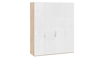 Шкаф для одежды Эмбер СМ-348.07.011 (Яблоня Беллуно/Белый глянец) в Кушве