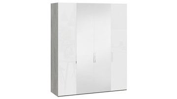 Шкаф для одежды Эмбер СМ-348.07.013 (Дуб Гамильтон/Белый глянец) в Ревде
