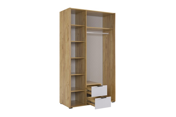 Шкаф для одежды трехдверный с ящиками Адам, дуб крафт золотой/белое дерево в Екатеринбурге - изображение 2