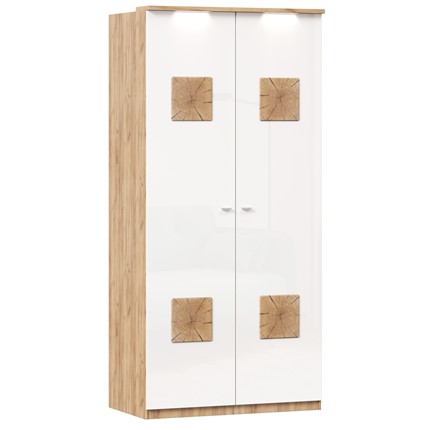 Шкаф двухстворчатый Фиджи с декоративными накладками 659.237, цвет белый в Екатеринбурге - изображение