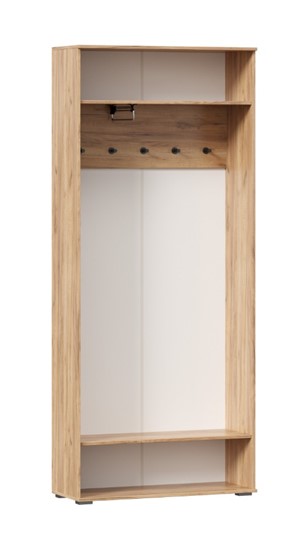 Шкаф двухстворчатый Фиджи с декоративными накладками 659.310, Дуб Золотой/Белый в Красноуфимске - изображение 2