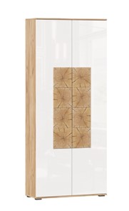 Шкаф двухстворчатый Фиджи с декоративными накладками 659.310, Дуб Золотой/Белый в Кушве