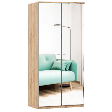 Шкаф двухстворчатый с 2-мя зеркалами Фиджи, 659.233, цвет белый в Екатеринбурге - изображение