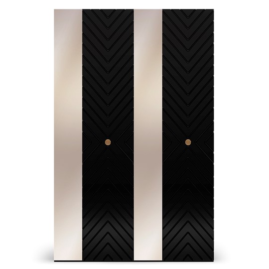Шкаф двустворчатый Марсель 1400 (с фасадами) черный в Тавде - изображение 1