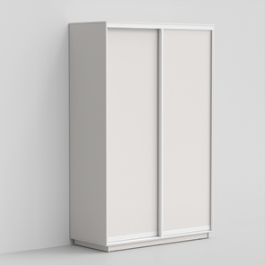 Шкаф двухстворчатый ЭКО-Сим Д 220х140х60, Белый матовый/белый глянец в Кушве