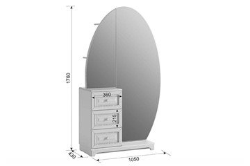 Шкаф комбинированный Белла (зеркало) (1050х420х1758) в Кушве - предосмотр 4
