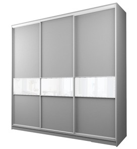 Шкаф 3-х дверный MAX МШ-27-6-24/2-999, Профиль Белый/Цвет Серый/с белой пленкой Oracal в Кушве