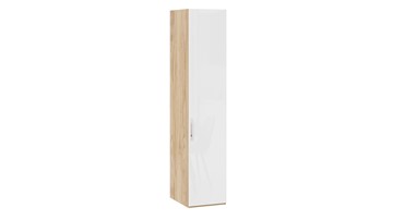 Шкаф для белья Эмбер СМ-348.07.001 (Яблоня Беллуно/Белый глянец) в Первоуральске