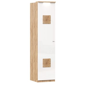 Шкаф одностворчатый с декор. накладками Фиджи 659.225, белый в Красноуфимске