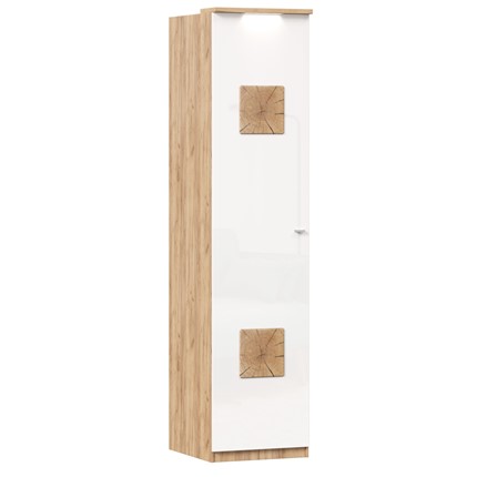 Шкаф одностворчатый с декор. накладками Фиджи 659.225, белый в Кушве - изображение