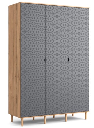 Шкаф Денвер, трехдверный, (Дуб Вотан/Графит) в Асбесте - изображение
