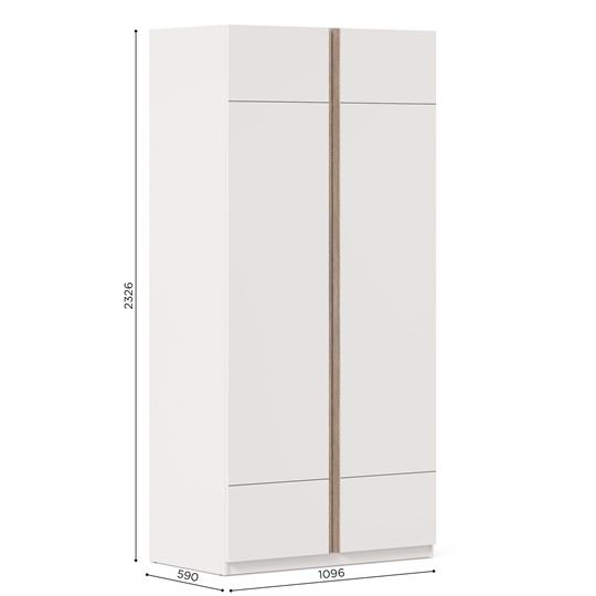 Шкаф двухдверный Лайт ЛД 412.090.000, Белый в Первоуральске - изображение 4